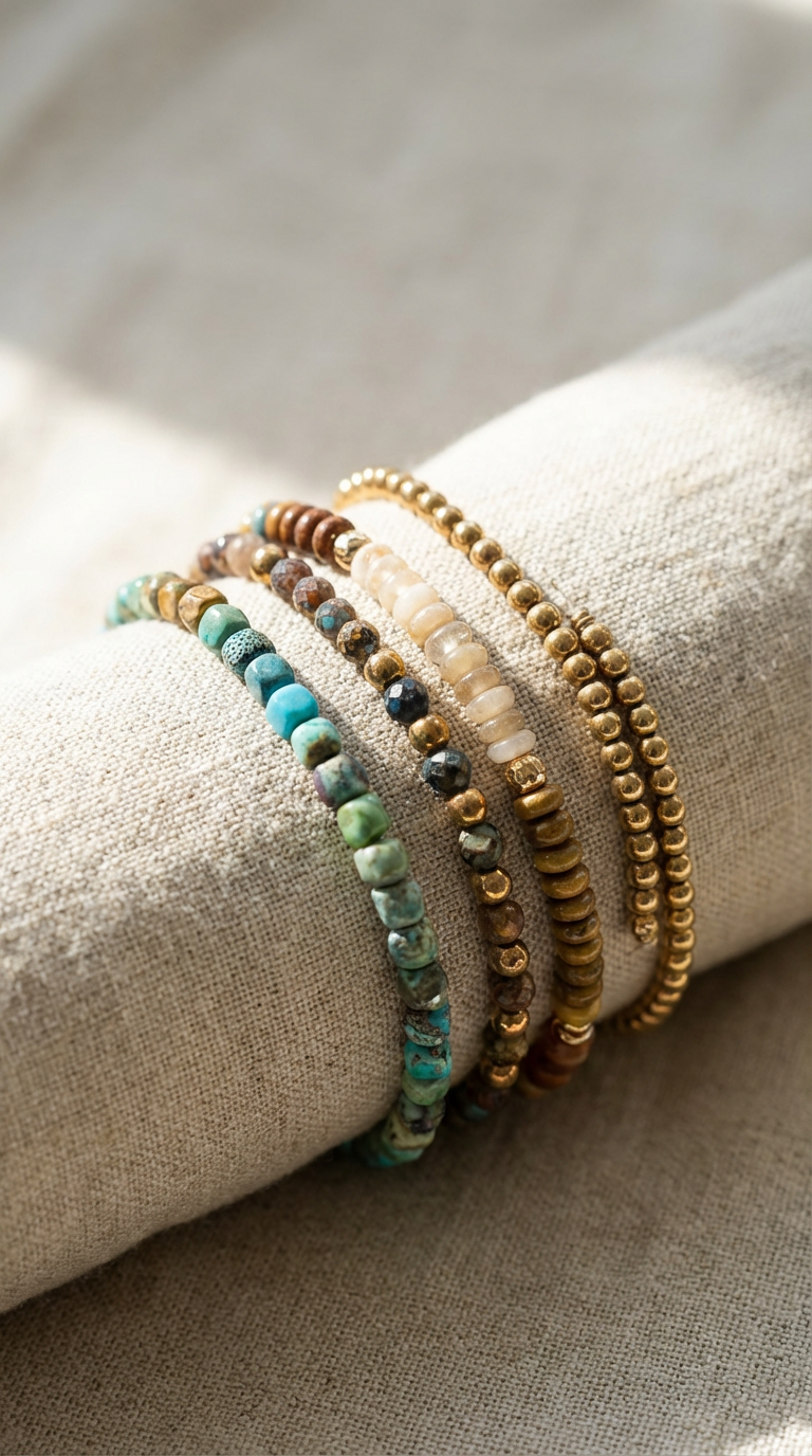 Precious Stone Bracelet Stack