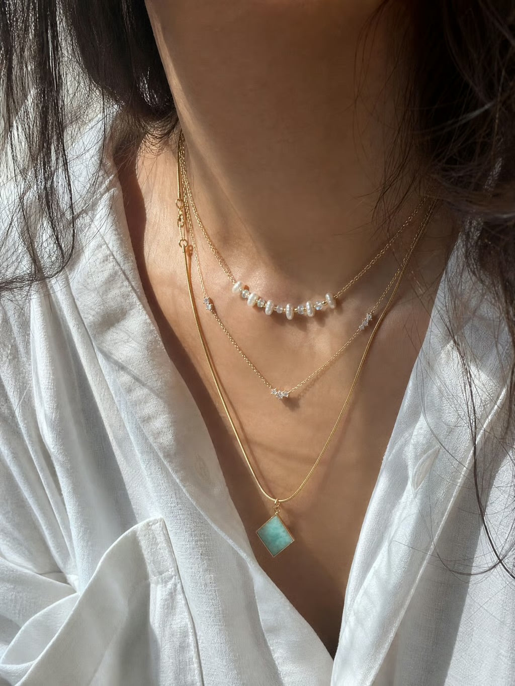 Ethiopian Opal Pearl Necklace