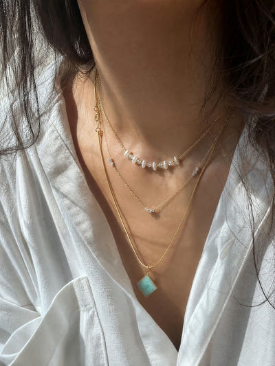 Ethiopian Opal Pearl Necklace