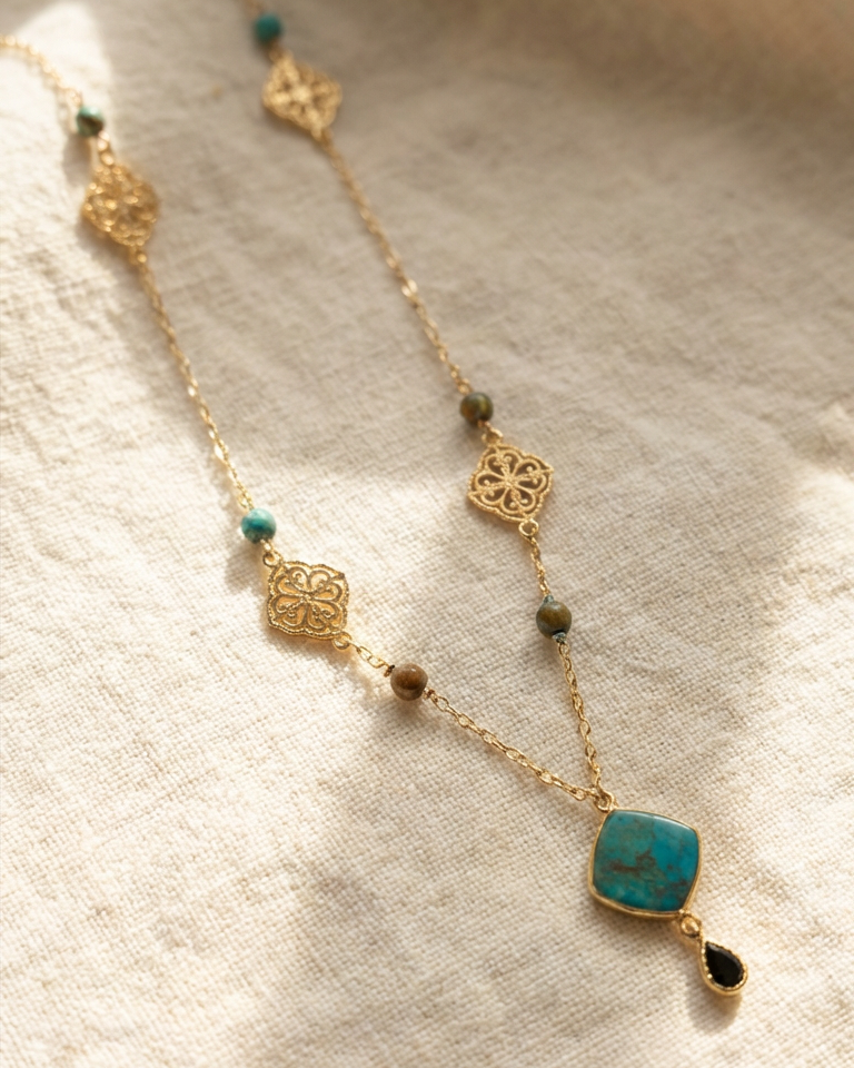 Chrysocolla Long Necklace