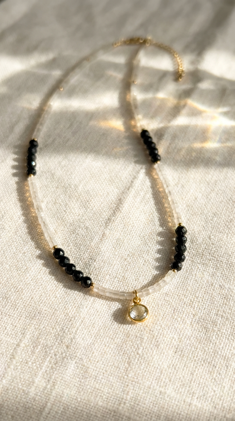 Sapphire Moonstone Choker Necklace