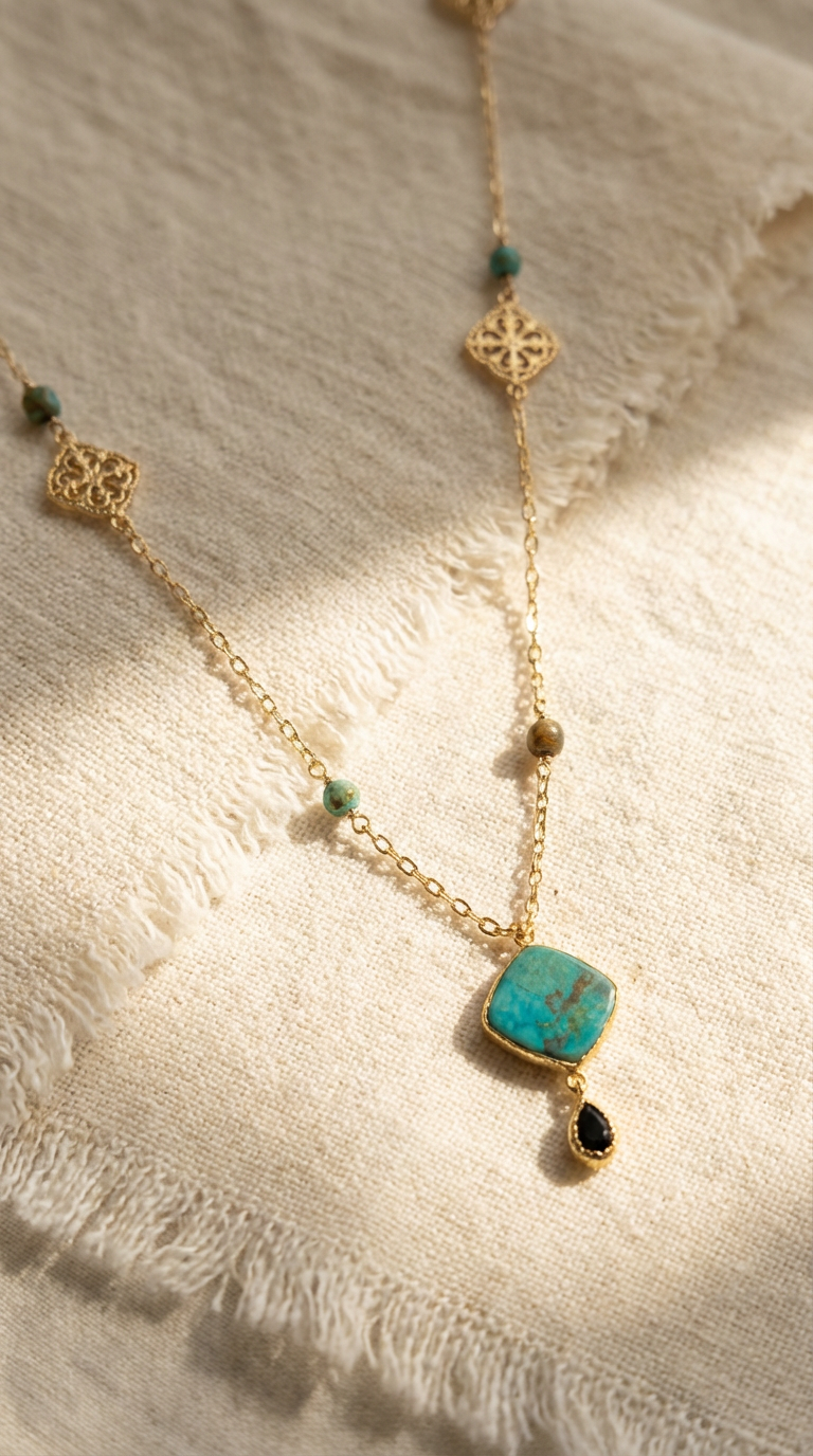 Chrysocolla Long Necklace