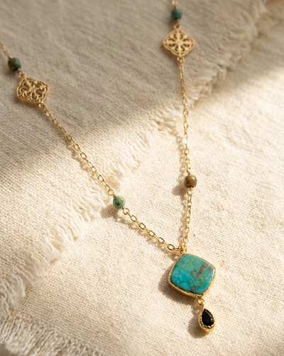 Chrysocolla Long Necklace