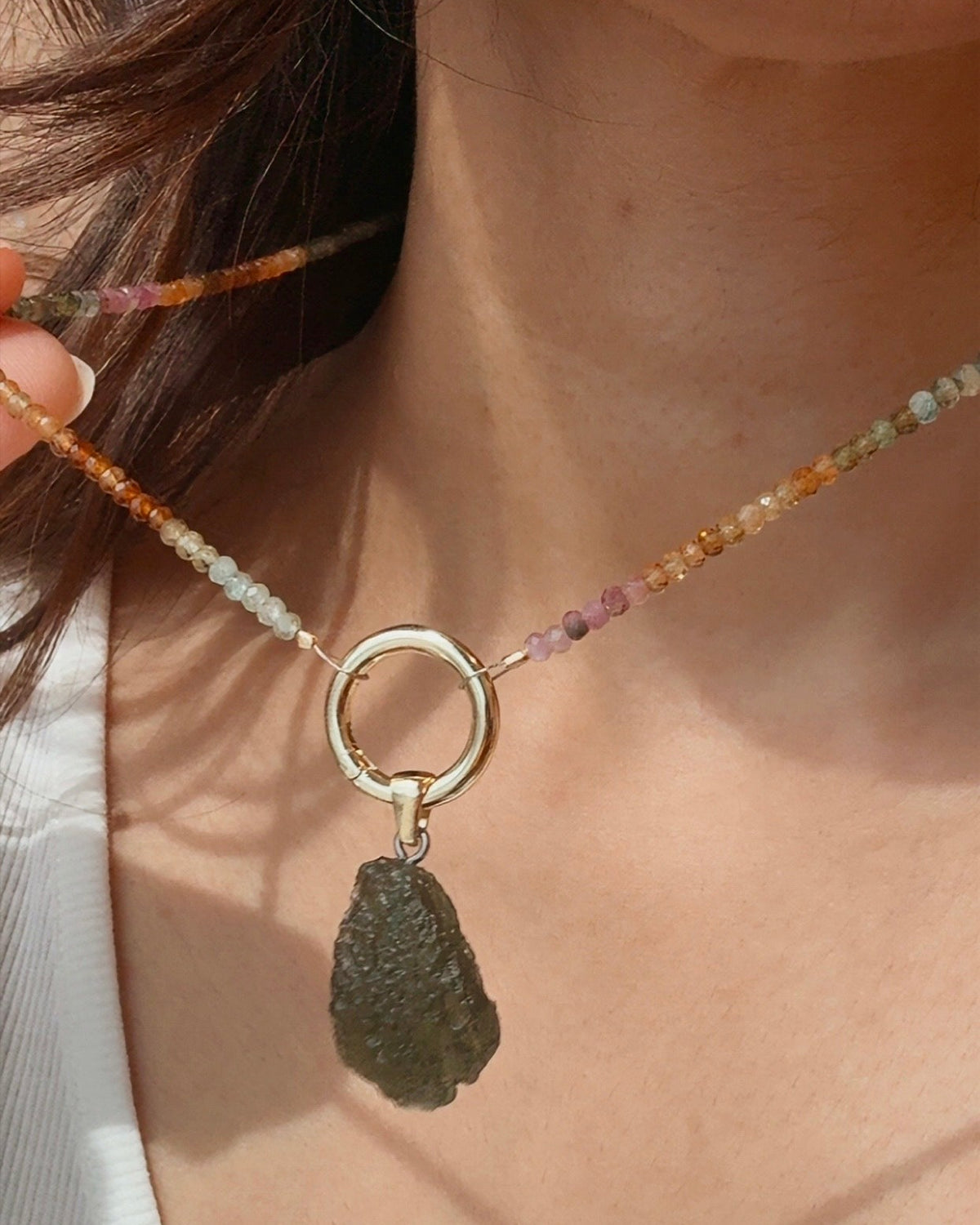Certified Raw Moldavite Pendant