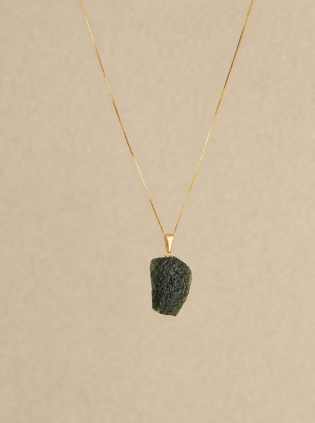 Certified Raw Moldavite Pendant
