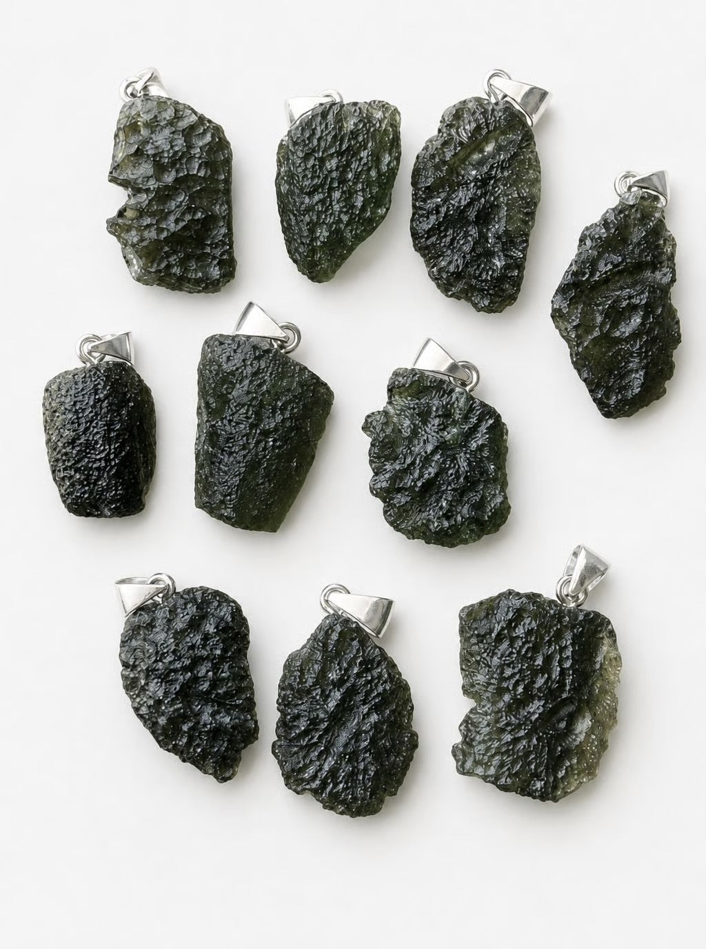 Certified Raw Moldavite Pendant