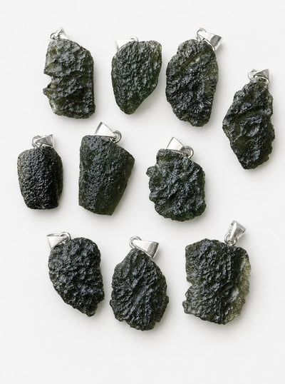 Certified Raw Moldavite Pendant