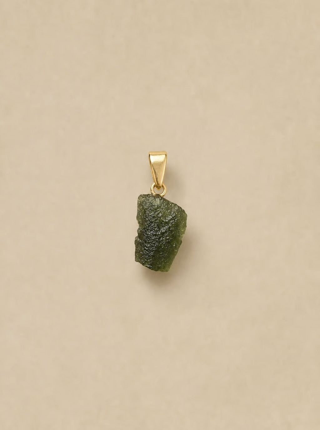 Certified Raw Moldavite Pendant