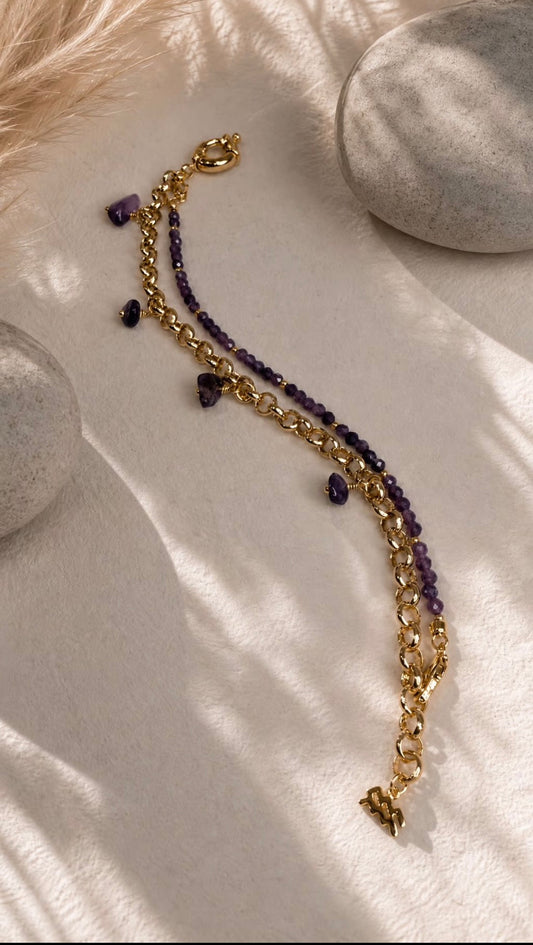 The Infinite Zodiac Chain™ - Amethyst- Aquarius
