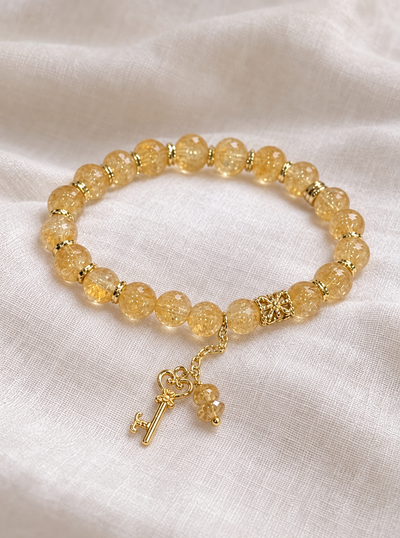 Stretchy Citrine Wealth & Abundance Healing Charm Bracelet