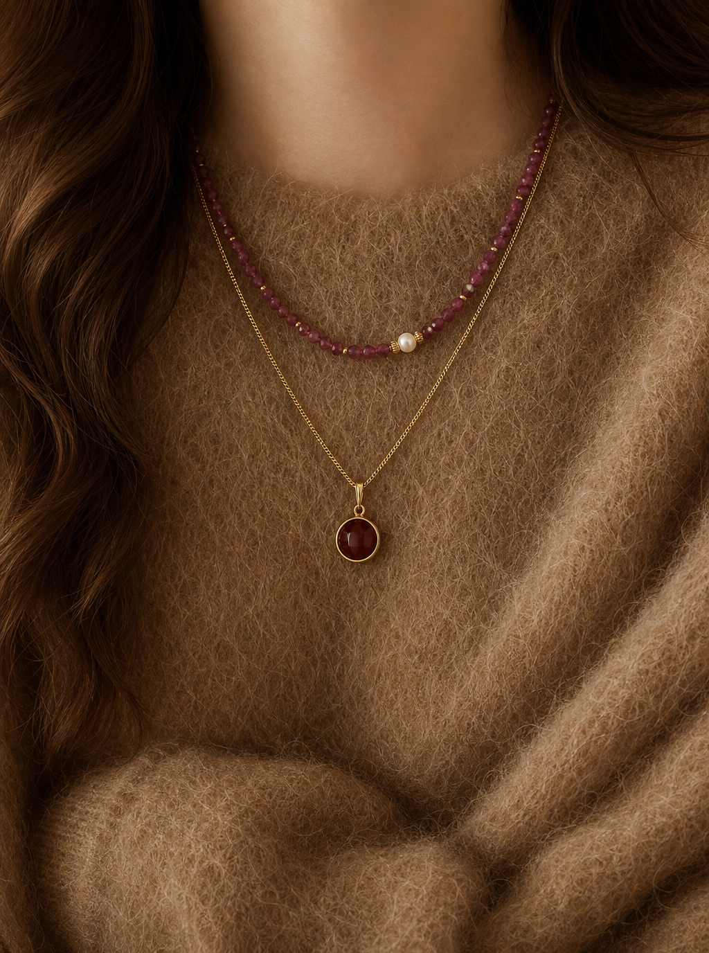 Raw Ruby Necklace