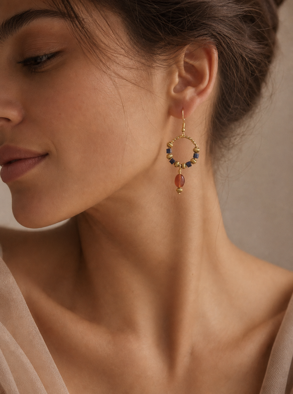 Fiery Boho Gemstone Earrings