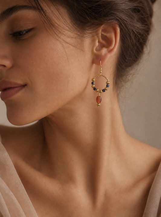 Fiery Boho Gemstone Earrings