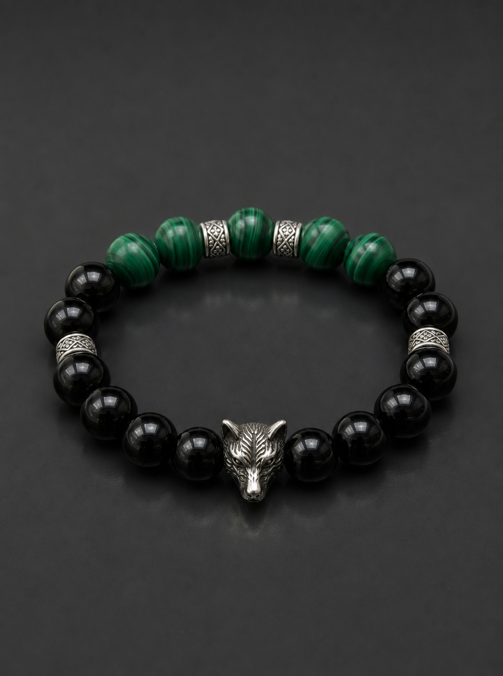 The Transformer- Obsidian Malachite Yang Bracelet
