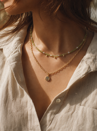 Peridot Choker with Ethiopian Opal
