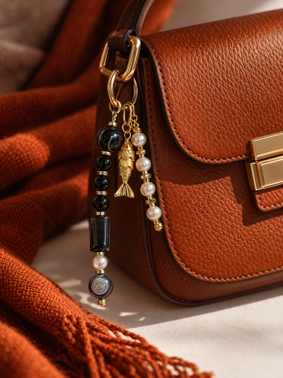 Natural Crystal Bag Charm