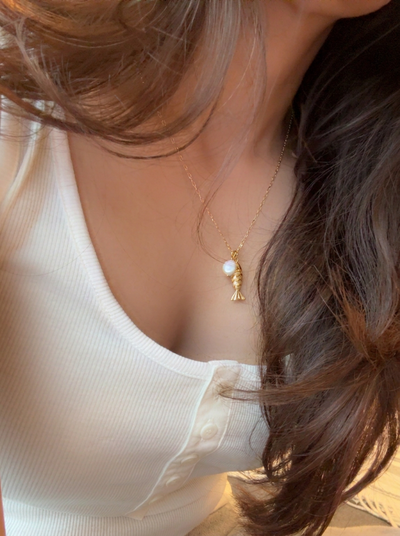 Golden Koi Pearl Necklace