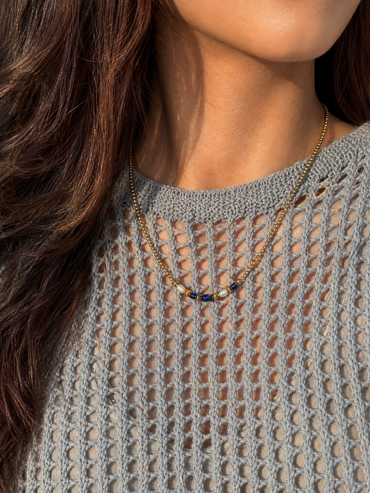 Lapis Lazuli Pearl Necklace