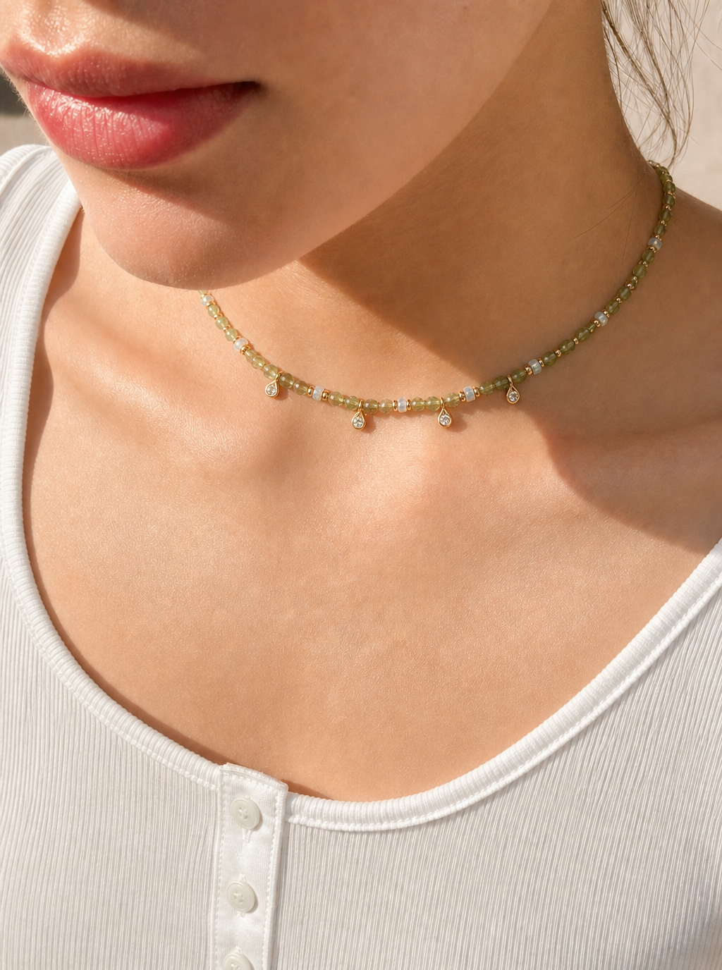 Peridot Choker with Ethiopian Opal