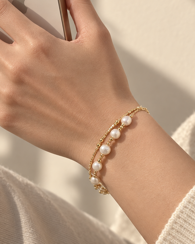 Delicate 14K Gold Filled Pearl Bracelet