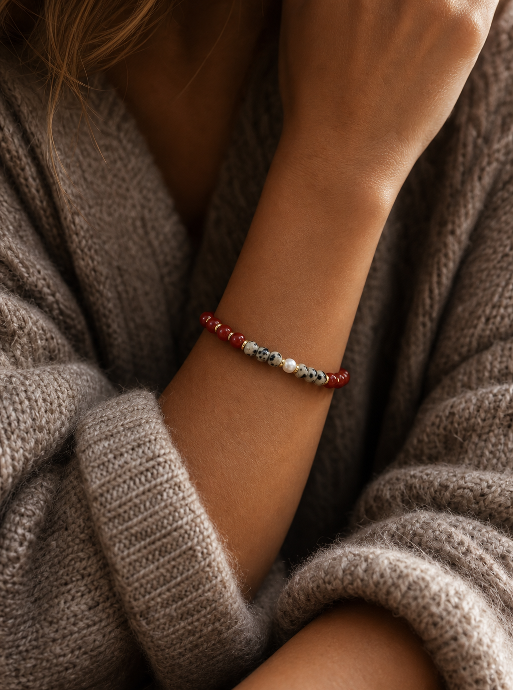 Stretchy Bold Joy Carnelian Bracelet