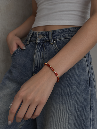 The Ignition - Stretchy Carnelian Bracelet