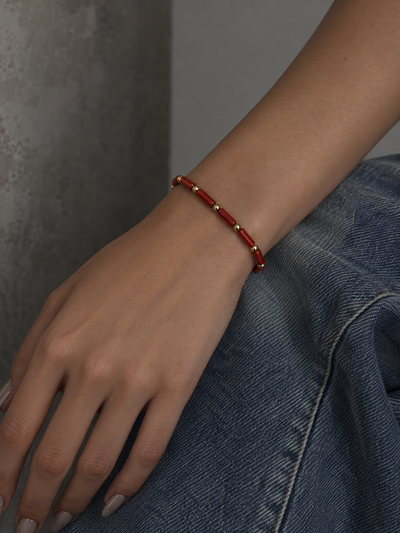The Ignition - Stretchy Carnelian Bracelet