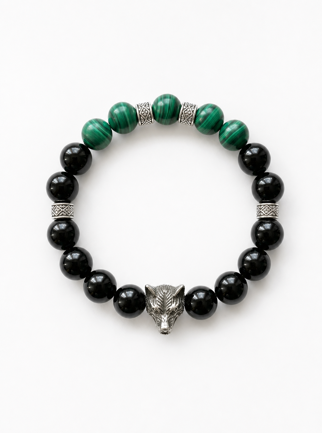 The Transformer- Obsidian Malachite Yang Bracelet