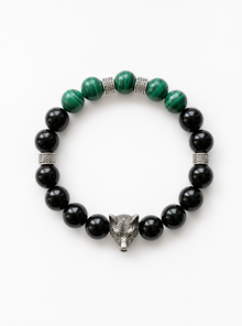 The Transformer- Obsidian Malachite Yang Bracelet