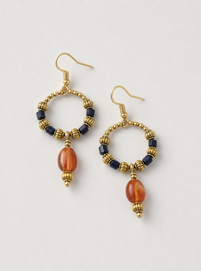 Fiery Boho Gemstone Earrings