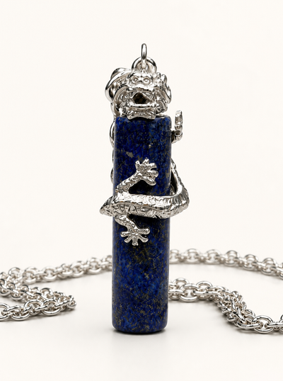 Dragon Pillar Lapis Pendant