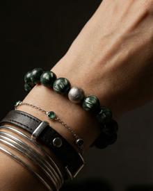 Bold Sephranite Bracelet with Muonionalusta Meteorite (Rare)
