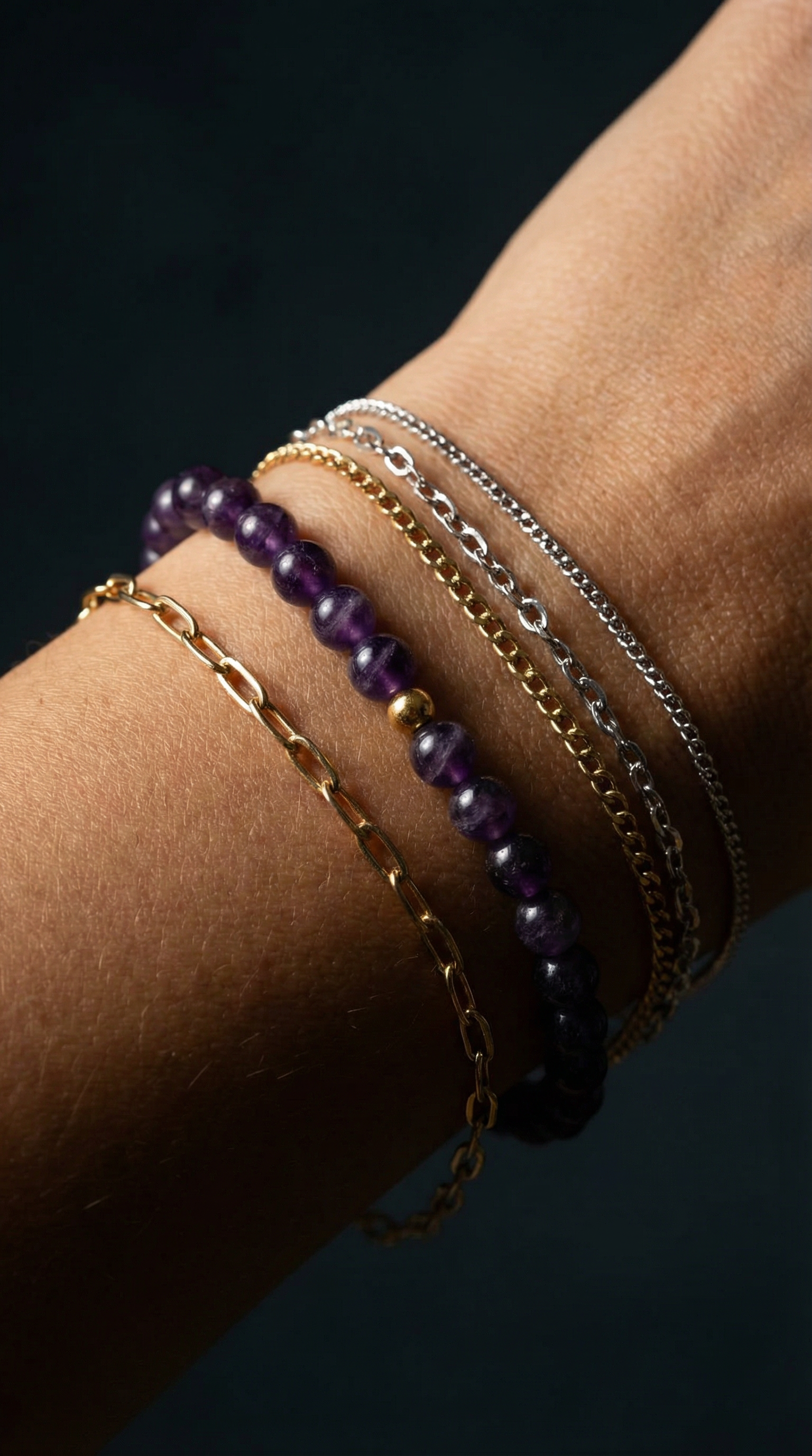 Classic Lepidolite Bracelet Set