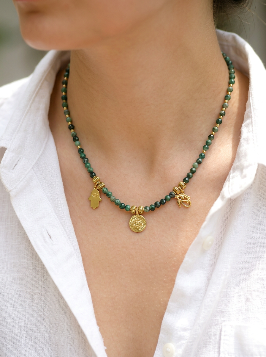 Boho Emerald Necklace