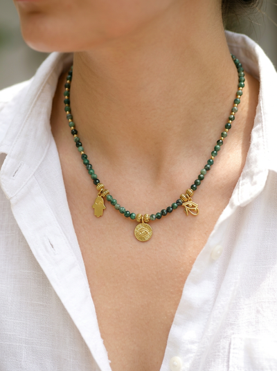 Boho Emerald Necklace