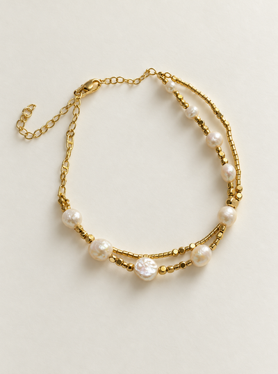 Delicate 14K Gold Filled Pearl Bracelet