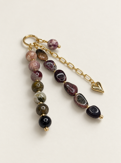 14K Gold Filled Pink Tourmaline Crystal Bag Charm