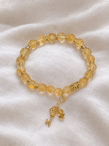 Stretchy Citrine Wealth & Abundance Healing Charm Bracelet