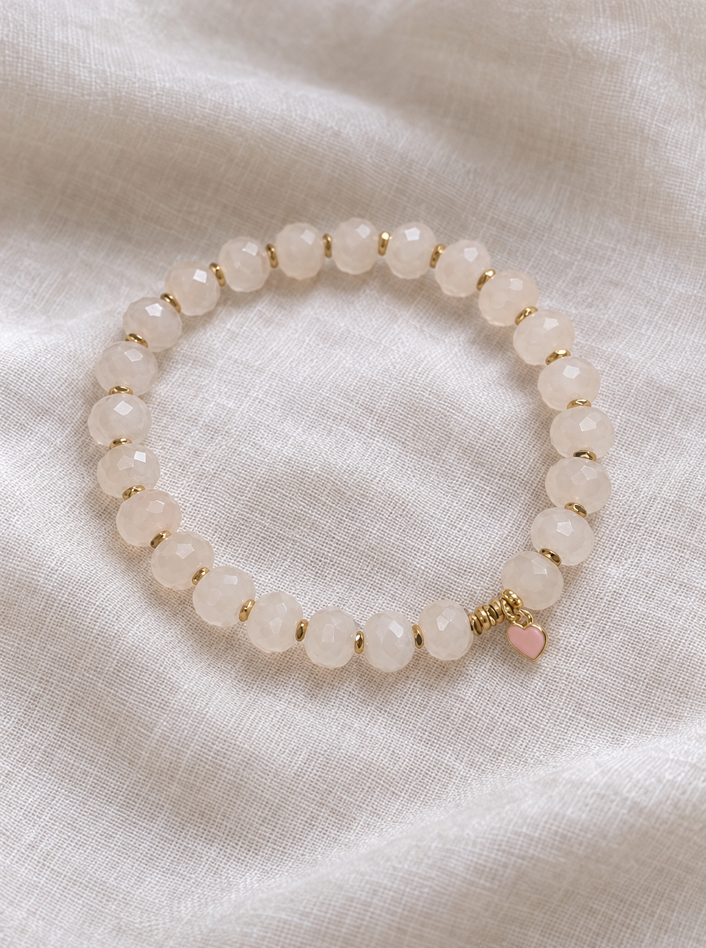 Stretchy Natural Rose Quartz Crystal Bracelet for Love
