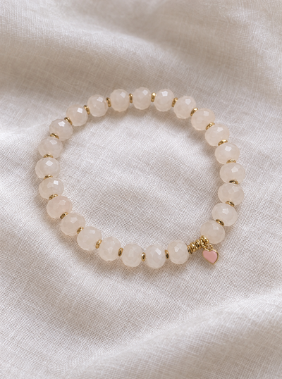 Stretchy Natural Rose Quartz Crystal Bracelet for Love