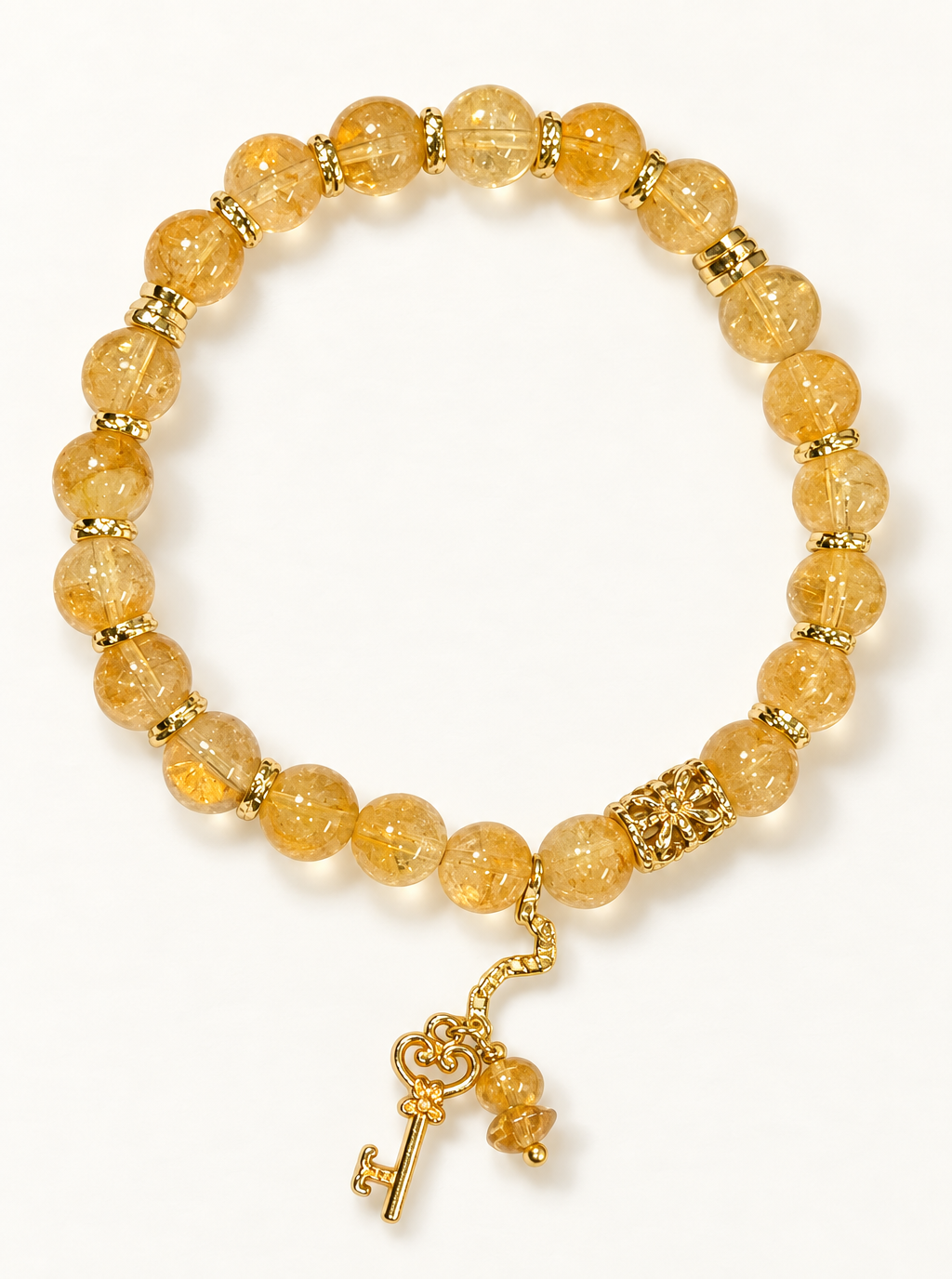 Stretchy Citrine Wealth & Abundance Healing Charm Bracelet