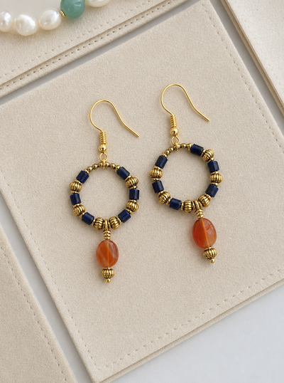 Fiery Boho Gemstone Earrings
