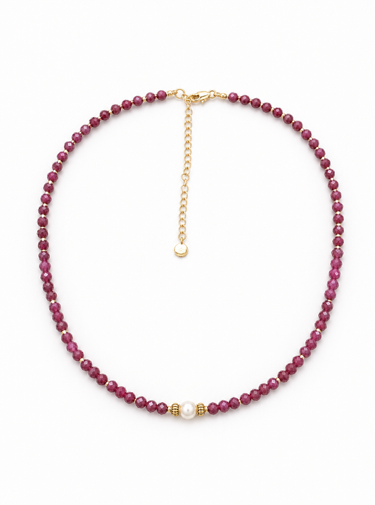 Raw Ruby Birthstone Necklace