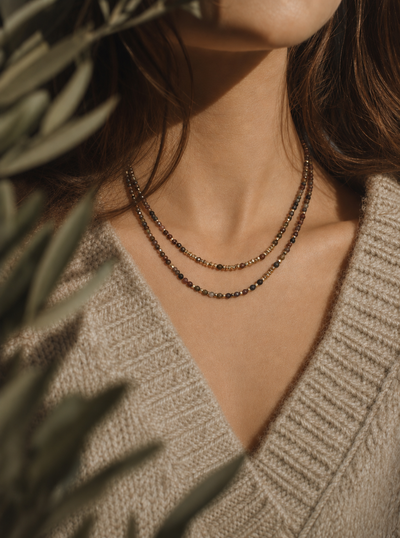 Natural Crystal Layered Pietersite Necklace