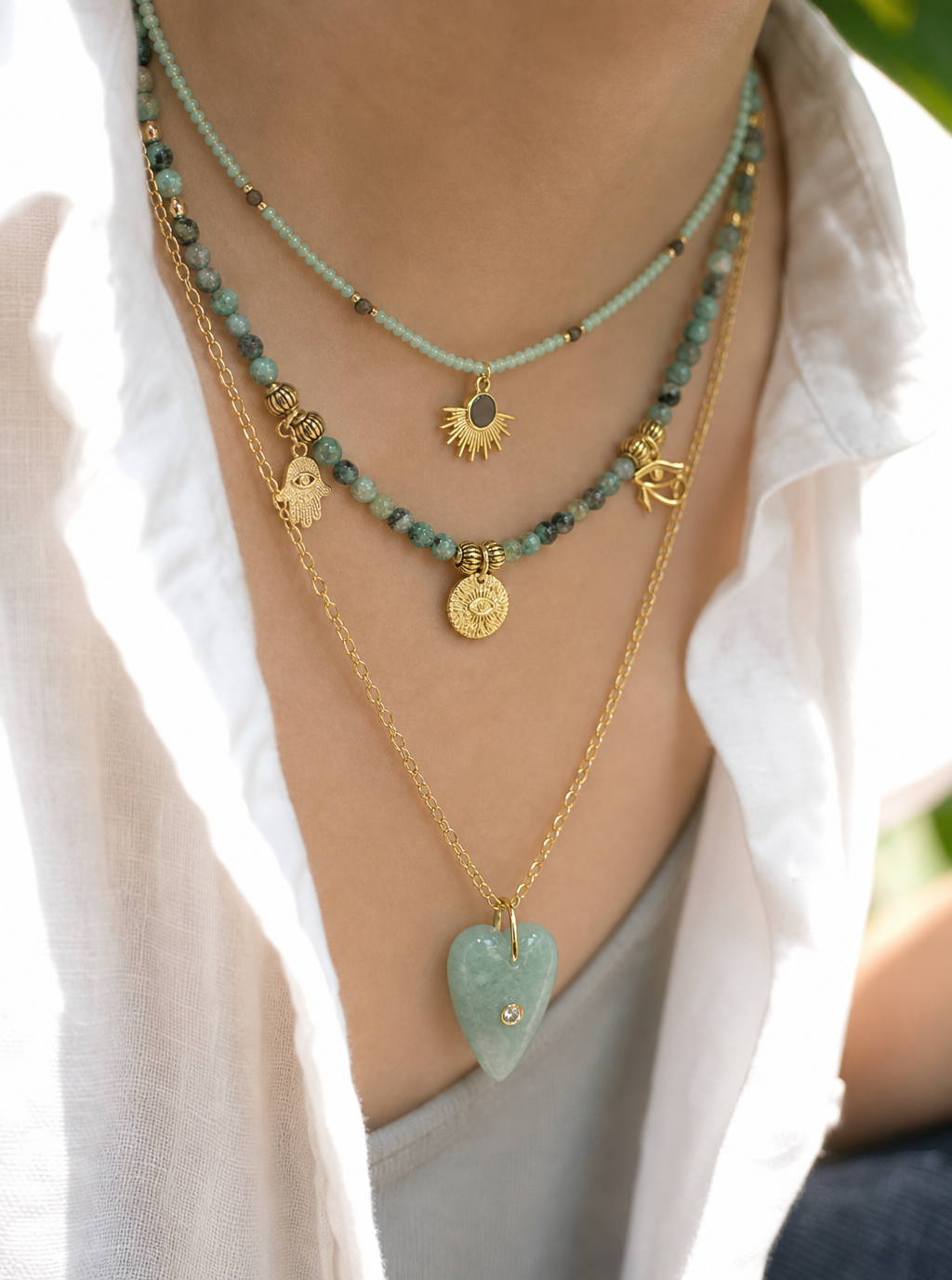 Boho Emerald Necklace