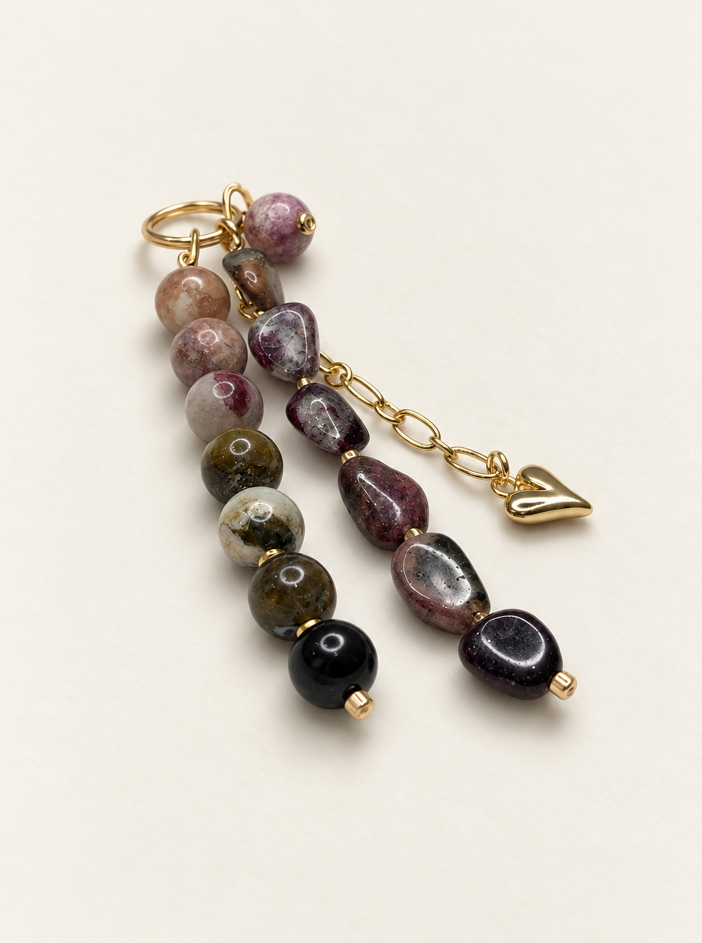 14K Gold Filled Pink Tourmaline Crystal Bag Charm
