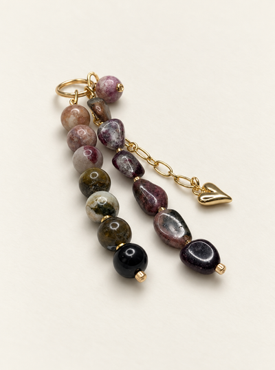 14K Gold Filled Pink Tourmaline Crystal Bag Charm