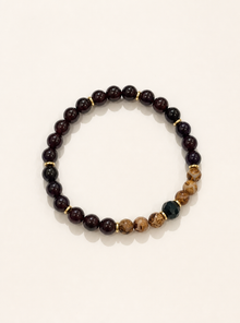 Deep Roots Stretchy Garnet Bracelet