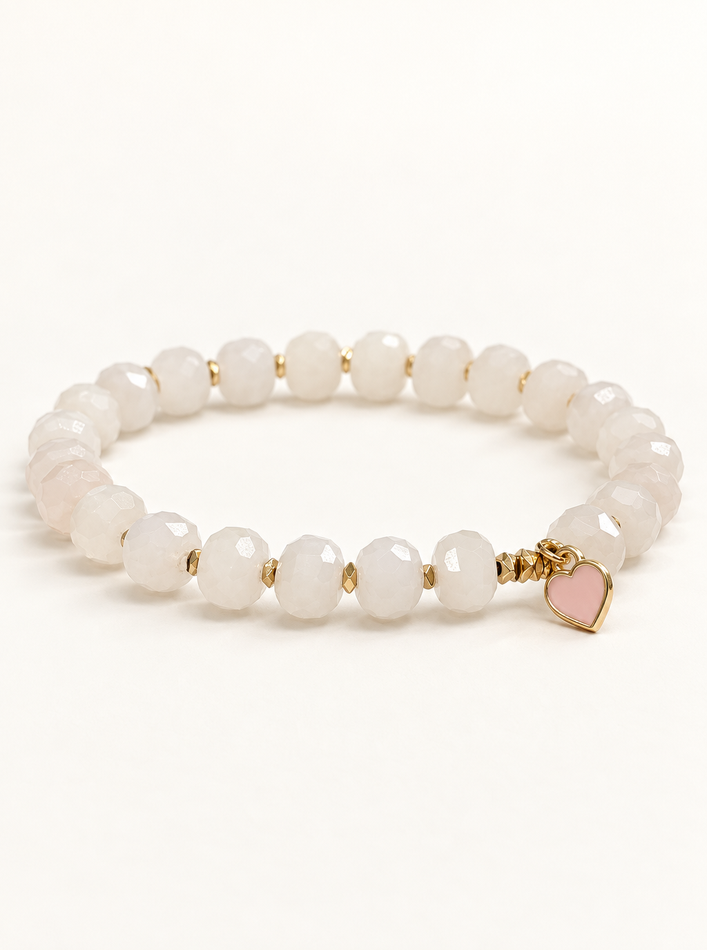 Stretchy Natural Rose Quartz Crystal Bracelet for Love