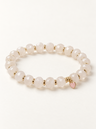 Stretchy Natural Rose Quartz Crystal Bracelet for Love